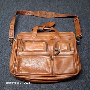 Vintage Claire Chase Laptop Messenger‎ Brown Leather Bag